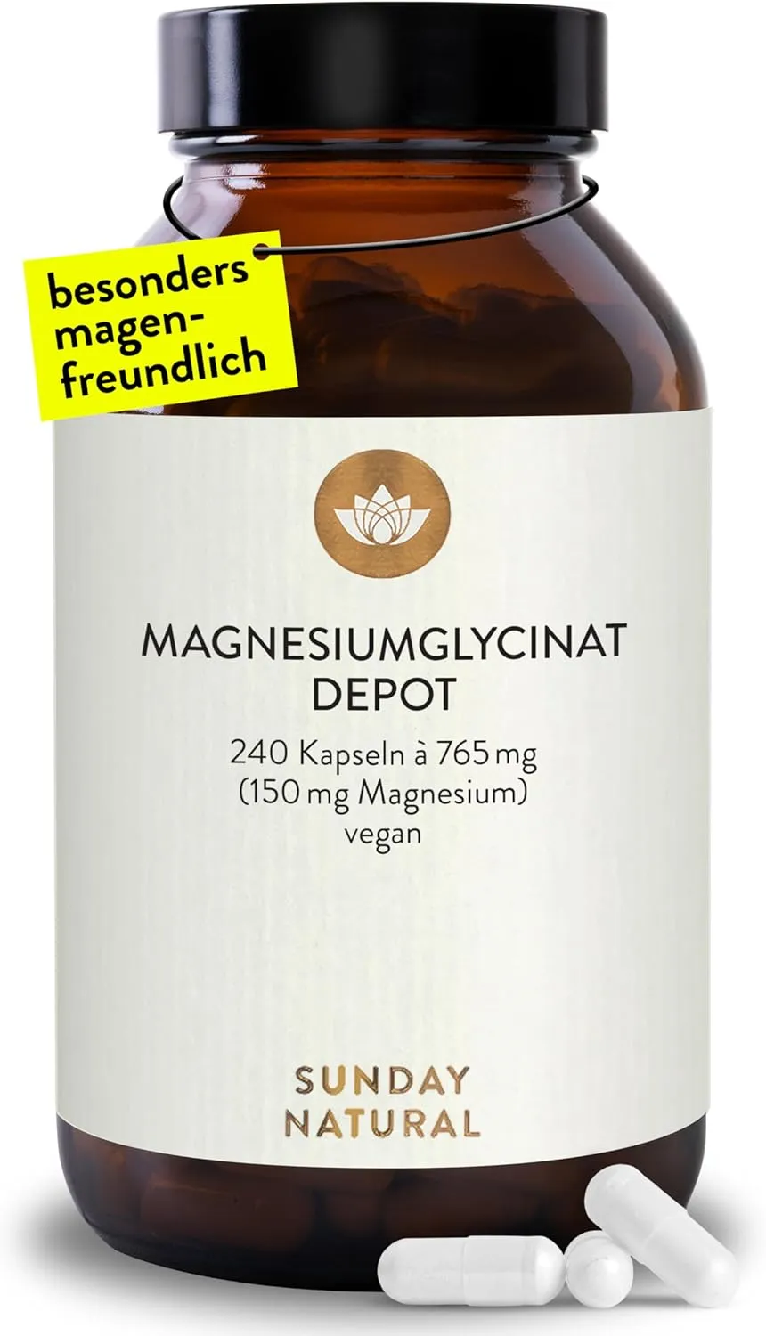 300mg reines Magnesium pro Tagesdosis Depot Magnesiumglycinat als organisches Aminosäurechelat